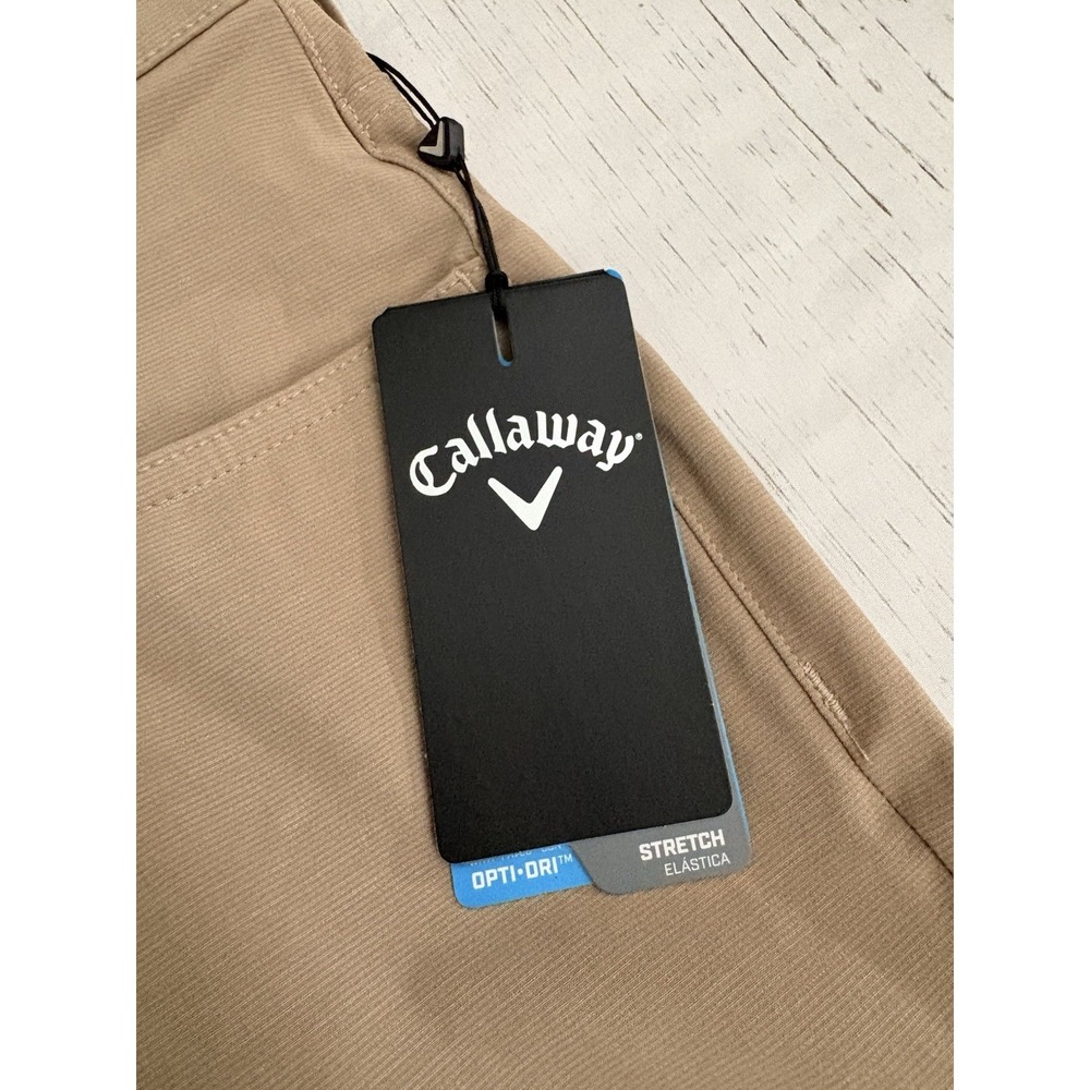 Callaway Opti-dri 5-Pocket Golf Lightweight Pants Tapered 38‎ X 30 Khaki - Picture 2 of 4